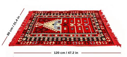 Shark Anadolu Seccade Kilim 9 Kırmızı – Mavi - 3