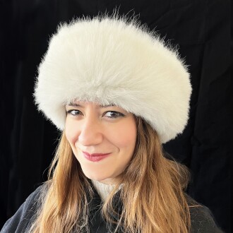 Shark Anatolia %100 Gerçek Yün Kürk Kadın Kahverengi Deri Kışlık Şapka - 6