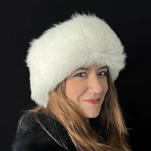 Shark Anatolia %100 Gerçek Yün Kürk Kadın Kahverengi Deri Kışlık Şapka - 10