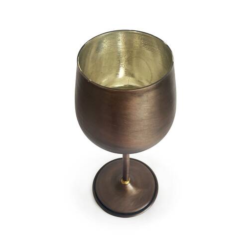 Shark Anatolia Adali Copper Ice Bucket Oxide 15cm and 2 Vine Gall Copper Glasses Oxide Set