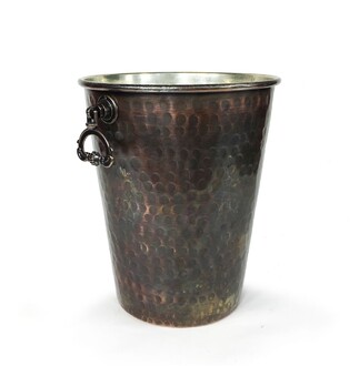Shark Anatolia Adali Copper Ice Bucket Oxide 15cm and 2 Vine Gall Copper Glasses Oxide Set - Thumbnail