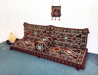 Shark Anatolia Anadolu Şark Köşesi İkili Sedir Takımı Bordo - 3