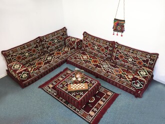 Shark Anatolia Anadolu Şark Köşesi İkili Sedir Takımı Bordo - 9