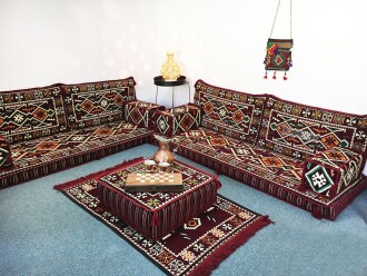 Shark Anatolia Anadolu Şark Köşesi İkili Sedir Takımı Bordo - 10