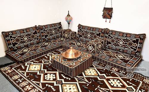 Shark Anatolia Anadolu Şark Köşesi İkili Sedir Takımı Kahve - 6