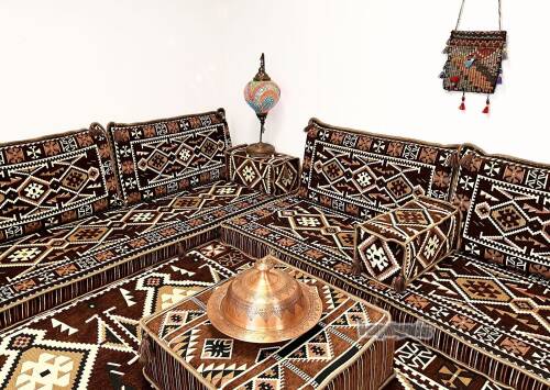 Shark Anatolia Anadolu Şark Köşesi İkili Sedir Takımı Kahve - 8