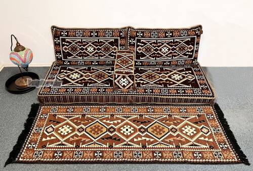 Shark Anatolia Anadolu Şark Köşesi İkili Sedir Takımı Kahve - 9