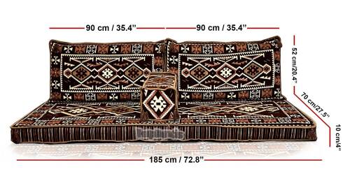 Shark Anatolia Anadolu Şark Köşesi İkili Sedir Takımı Kahve - 4