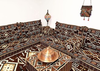 Shark Anatolia Anadolu Şark Köşesi İkili Sedir Takımı Kahve - 8