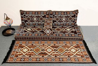 Shark Anatolia Anadolu Şark Köşesi İkili Sedir Takımı Kahve - 9