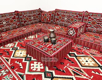 Shark Anatolia Anadolu Şark Köşesi İkili Sedir Takımı Kırmızı - 10