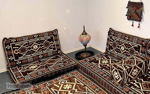 Shark Anatolia Anadolu Şark Köşesi Tekli Sedir Takımı Kahve - 6