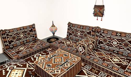 Shark Anatolia Anadolu Şark Köşesi Tekli Sedir Takımı Kahve - 8