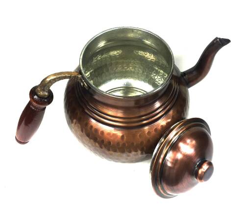 Classic Hand Hammered Copper Tea Kettle #3 - 6