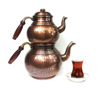 Classic Hand Hammered Copper Tea Kettle #3 - 8