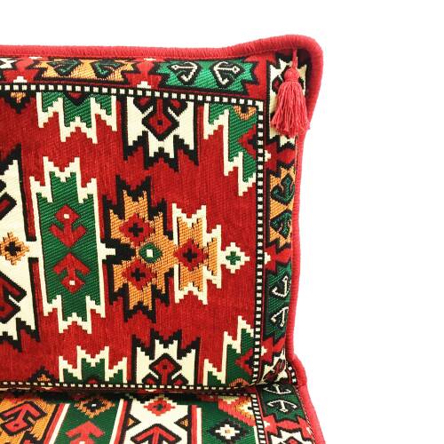 Shark Anatolia Apaçi Şark Köşesi İkili Sedir Takımı Kırmızı - 6