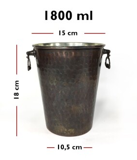 Shark Anatolia Adalı Bakır Buz Kovası Antik 15cm - 5