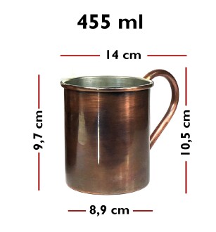 Shark Anatolia Bakır Kupa Bardak Mug - 3