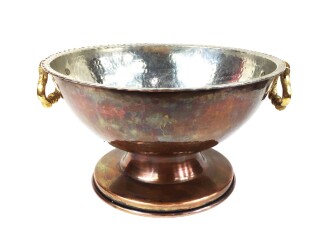 Copper Punch Bowl Antique Look 27cm Oxide