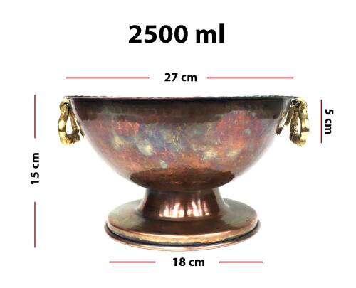 Shark Anatolia Bakır Punch Şerbet Kasesi Antik Oksit 27cm - 4