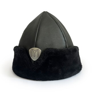 Shark Anatolia Börk Şapka Dikişli Siyah Kürk - 4