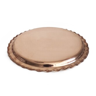Shark Anatolia Çaldıran El Dövmesi Bakır Yuvarlak Sunum Tepsisi 34 cm - 5
