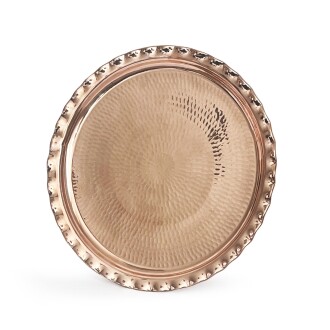 Shark Anatolia Çaldıran El Dövmesi Bakır Yuvarlak Sunum Tepsisi 34 cm - 9