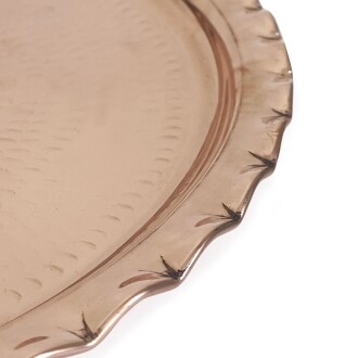 Shark Anatolia Çaldıran El Dövmesi Bakır Yuvarlak Sunum Tepsisi 34 cm - 10