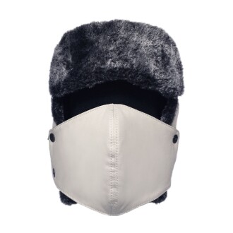 Shark Anatolia Çıkarılabilir Maskeli Pilot Kürklü Şapka Açık Krem - 2