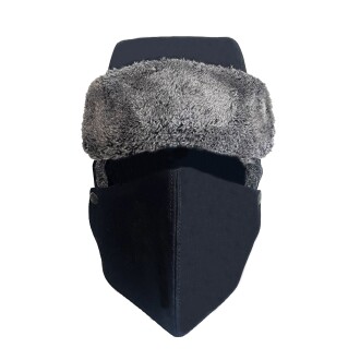 Shark Anatolia Çıkarılabilir Maskeli Pilot Kürklü Şapka Siyah - 2