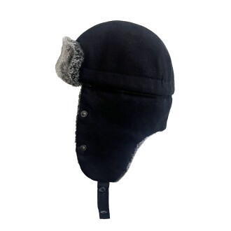 Shark Anatolia Çıkarılabilir Maskeli Pilot Kürklü Şapka Siyah - 4