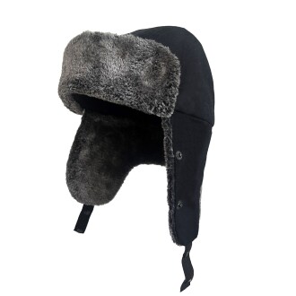 Shark Anatolia Çıkarılabilir Maskeli Pilot Kürklü Şapka Siyah - 10