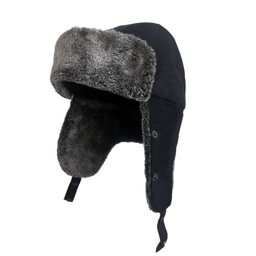 Shark Anatolia Çıkarılabilir Maskeli Pilot Kürklü Şapka Siyah - 10