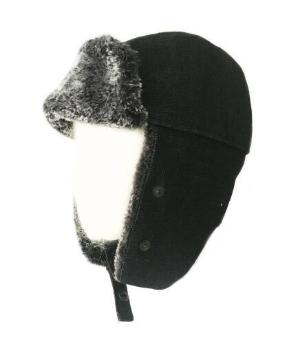 Shark Anatolia Çıkarılabilir Maskeli Pilot Kürklü Şapka Taşlanmış Siyah - 6