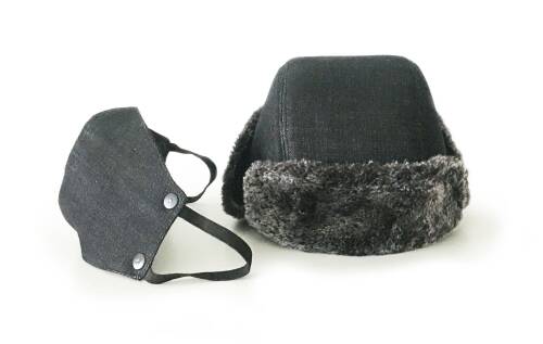 Shark Anatolia Çıkarılabilir Maskeli Pilot Kürklü Şapka Taşlanmış Siyah - 7