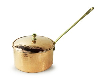 Shark Anatolia Dalyan Hand Hammered Copper Sauce Bowl With Lid 14cm