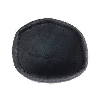 Leather Beanie Skull Cap Hat Flat Black - 7