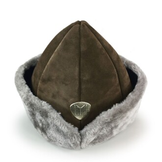 Shark Anatolia Deri Börk Şapka Nubuk Açık Kahve Gri Kürk 10-13 Yaş - 5