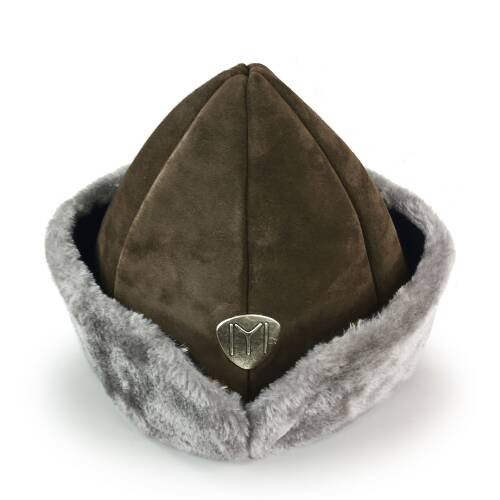 Shark Anatolia Deri Börk Şapka Nubuk Açık Kahve Gri Kürk 10-13 Yaş - 5