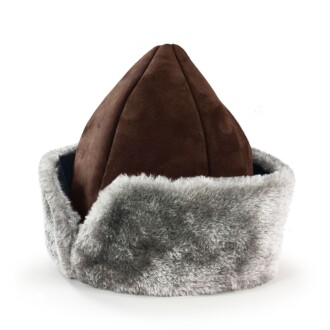 Shark Anatolia Deri Börk Şapka Nubuk Açık Kahve Gri Kürk - 3