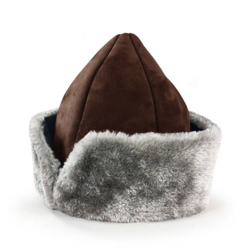 Shark Anatolia Deri Börk Şapka Nubuk Açık Kahve Gri Kürk - 3