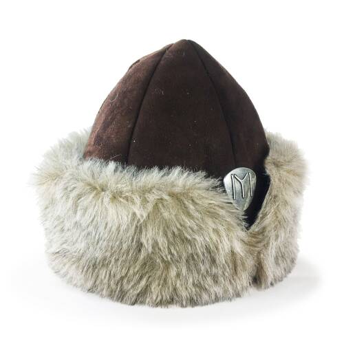 Shark Anatolia Deri Börk Şapka Nubuk Kahve Boz Kürk - 2