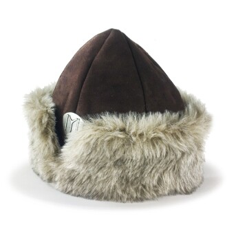 Shark Anatolia Deri Börk Şapka Nubuk Kahve Boz Kürk - 4