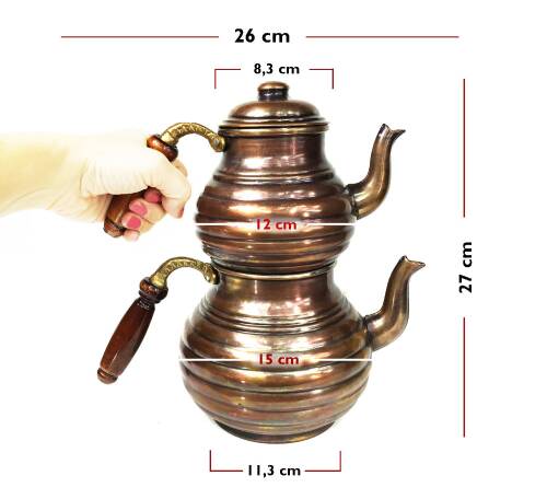 Shark Anatolia Dilimli Bakır Çaydanlık No:2 - 3