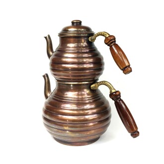 Shark Anatolia Dilimli Bakır Çaydanlık No:2 - 5