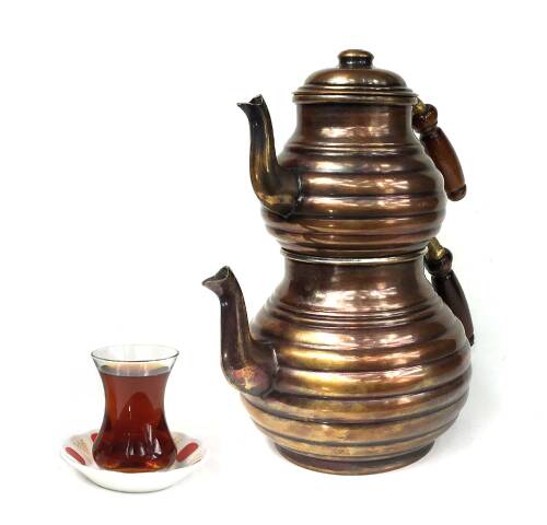 Shark Anatolia Dilimli Bakır Çaydanlık No:2 - 7