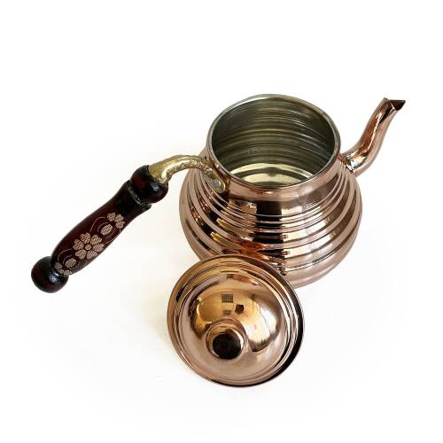 Shark Anatolia Dilimli Bakır Kalın El Dövme Çaydanlık no:2 - 6