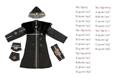 Shark Anatolia Düğmeli Alp Çocuk Kostümü Siyah - 4