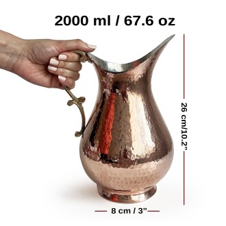 Shark Anatolia El Dövmesi Maraş Bakır Sürahi 2 Litre - 3