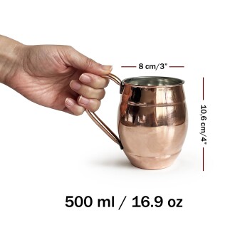 Shark Anatolia El İşi Kabartma Bakır Sürahi ve 2'li Bardak Seti - 4